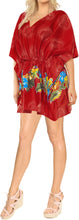 Load image into Gallery viewer, Caftan Kimono Cover up Beach Dress Bikini Pool Robe Drawstring Top Tunic Red