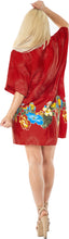 Load image into Gallery viewer, Caftan Kimono Cover up Beach Dress Bikini Pool Robe Drawstring Top Tunic Red