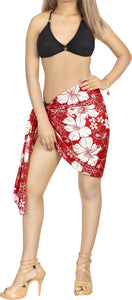 LA LEELA Women's Short Sarong Beach Cover up Printed Bikini Wrap