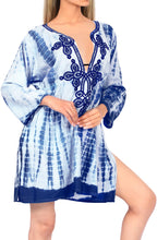 Load image into Gallery viewer, Caftan Kimono Swimsuit Cover up Beach Dress Bikini Pool Robe Top Tunic Wrap Blue