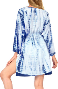 Caftan Kimono Swimsuit Cover up Beach Dress Bikini Pool Robe Top Tunic Wrap Blue