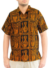 Load image into Gallery viewer, la-leela-mens-casual-beach-hawaiian-shirt-for-aloha-tropical-beach-front-pocket-short-sleeve-yellow