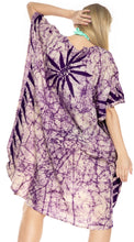 Load image into Gallery viewer, la-leela-cotton-batik-short-caftan-vacation-top-purple_3939-osfm-14-18w-l-2x