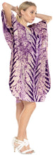 Load image into Gallery viewer, la-leela-cotton-batik-short-caftan-vacation-top-purple_3939-osfm-14-18w-l-2x