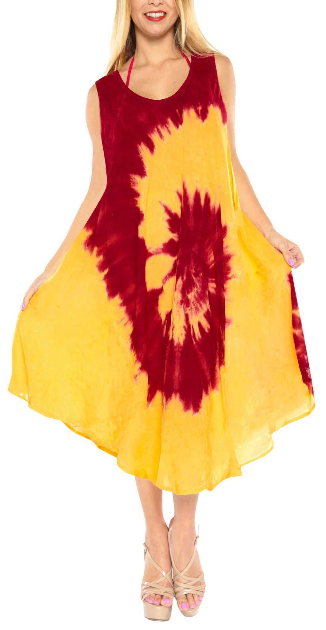 la-leela-casual-dress-beach-cover-up-rayon-tie-dye-swimwear-cover-up-top-caribbean-long-plus-size-red_i558