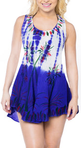 Women's Vintage Rayon Floral Handmade Tie Dye Beach Evening Dress Maxi Violet