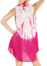 Load image into Gallery viewer, Women&#39;s Vintage Rayon Floral Handmade Tie Dye Beach Wear Evening Dress Maxi Pink