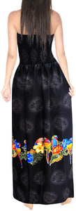 LA LEEL Beach Swimwear Soft Printed Hawaiian Tube Dresses Luau Length Knee Black 366 One Size