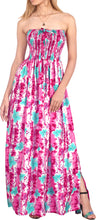 Load image into Gallery viewer, LA LEELA Long Maxi Floral Tube Maxi Dress For Women Beach Cocktail Party Casual Chic Boho Female Sundress