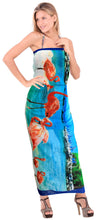 Load image into Gallery viewer, La Leela Women&#39;s Hawaiian Bikini Beach Wrap Sheer Sarong Swimming Bathing suit Beachwear Swim Dress Pareo Cover up Long 78&quot;X42&quot;  Blue 133888