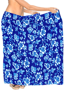LA LEELA Women's Swimwear Pareo Cover Up Sarong Wrap Skirts One Size Blue_F381