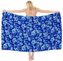 Load image into Gallery viewer, LA LEELA Women&#39;s Swimwear Pareo Cover Up Sarong Wrap Skirts One Size Blue_F381
