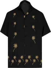 Cargar imagen en el visor de la galería, la-leela-mens-beach-hawaiian-casual-aloha-button-down-short-sleeve-shirt-Halloween Black_W840