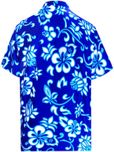 Load image into Gallery viewer, la-leela-shirt-casual-button-down-short-sleeve-beach-shirt-men-aloha-pocket-Shirt-Blue_W8