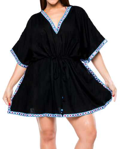Women's Beach Kimono Rayon Casual Swimwear Bikini Cover up Swimsuit Blouse Blue