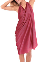 Load image into Gallery viewer, LA LEELA Women&#39;s Swimwear Cover Up Beach Sarong Swimsuit Wrap One Size Red_D748