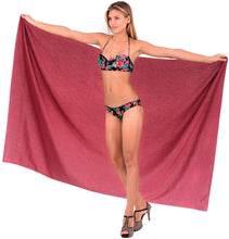 Load image into Gallery viewer, LA LEELA Women&#39;s Swimwear Cover Up Beach Sarong Swimsuit Wrap One Size Red_D748