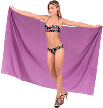 Load image into Gallery viewer, LA LEELA Women Swimwear Pareo Sarong Bikini Coverups Wrap One Size  Violet_D746