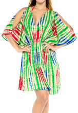 Load image into Gallery viewer, Rayon Tie Dye Women&#39;s Beach kimonoSwimwear Swimsuit Bikini Cover up Blouse Green