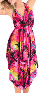 LA LEELA Women's Swimwear Pareo Sarong Bikini Coverups Tie One Size Pink_V653