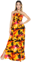 Load image into Gallery viewer, LA LEELA Long Maxi Tropical Palm Tree Print Tube Dress Women Beach Vacation Outfit For Ladies