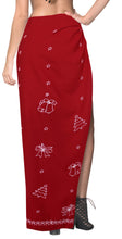 Load image into Gallery viewer, la-leela-christmas-santa-hawaiian-women-swim-suit-sarong-solid-78x39-red_3230