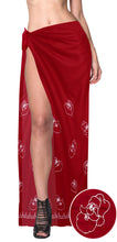 Load image into Gallery viewer, la-leela-christmas-santa-swimwear-aloha-women-beach-sarong-solid-88x42red_3304