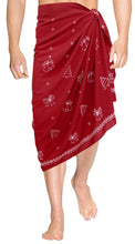 Load image into Gallery viewer, la-leela-christmas-santa-solid-beach-wear-swim-bathing-mens-72x42-red_6653