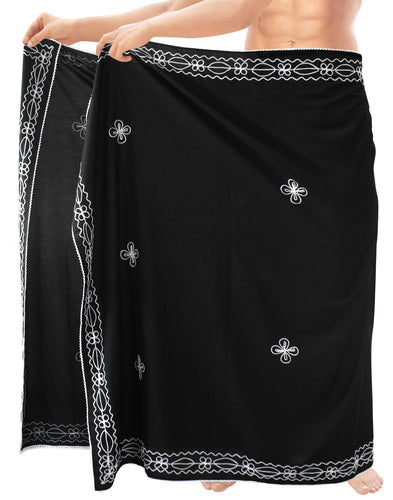 la-leela-mens-hawaiian-beach-wrap-sheer-sarong-swimming-bathing-suit-towel-beachwear-swim-pareo-cover-up-long-72x42--black-134497