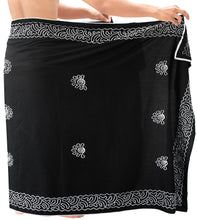 Load image into Gallery viewer, LA LEELA Men Sarong Pareo Swimsuit Cover Up Beach Wrap Lungi One Size Black_Q648