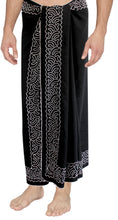 Load image into Gallery viewer, LA LEELA Men Sarong Pareo Swimsuit Cover Up Beach Wrap Lungi One Size Black_Q648