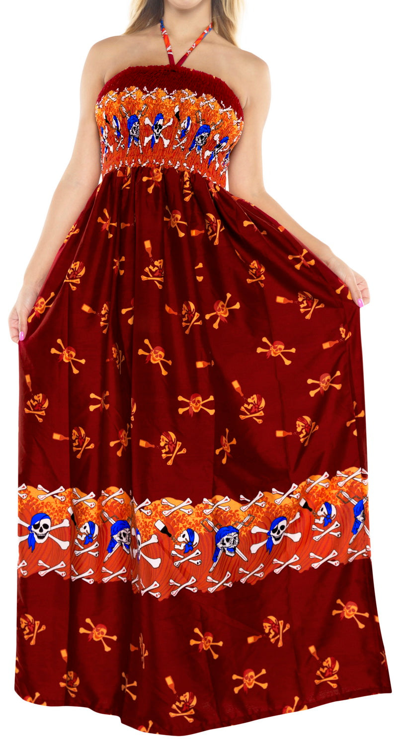 la-leela-evening-beach-swimwear-soft-printed-cruise-vintage-vacation-tube-dress-women-Red-Halloween-theme