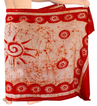 Load image into Gallery viewer, la-leela-mens-hawaiian-beach-wrap-sheer-sarong-swimming-bathing-suit-towel-beachwear-swim-pareo-cover-up-long-72x42--orange-134542