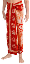 Load image into Gallery viewer, La Leela Men&#39;s Hawaiian Beach Wrap Sheer Sarong Swimming Bathing Suit Towel Beachwear Swim Pareo Cover up Long 72&quot;X42&quot;  Orange 134542