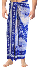 Load image into Gallery viewer, La Leela Men&#39;s Hawaiian Beach Wrap Sheer Sarong Swimming Bathing Suit Towel Beachwear Swim Pareo Cover up Long 72&quot;X42&quot;  Blue 134549