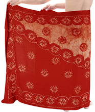 Load image into Gallery viewer, LA LEELA Rayon Batik Casual BeachWear Swimwear Wrap Men&#39;s 72&quot;X42&quot; Orange 6673 134561