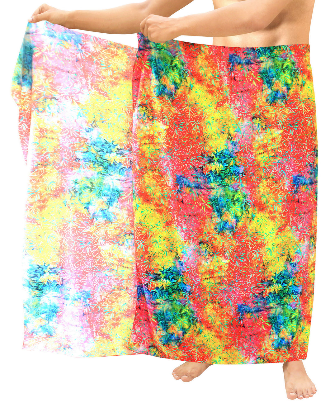 LA LEELA Soft Light Digital Surf Beach wear lounge Wrap Mens 72