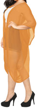 Load image into Gallery viewer, LA LEELA Women&#39;s Beach Blouse Tops Kimono Cardigan Bikini Cover Up Solid Plain Mustard_O970