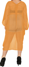Load image into Gallery viewer, LA LEELA Women&#39;s Beach Blouse Tops Kimono Cardigan Bikini Cover Up Solid Plain Mustard_O970