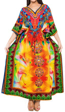 Load image into Gallery viewer, LA LEELA 2 Digital Women&#39;s Kaftan Kimono Summer Beachwear Cover up Dress o931