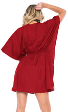 Load image into Gallery viewer, Rayon Kimono Swimwear Swimsuit Beachwear Women&#39;s Bikini Cover up Blouse Red