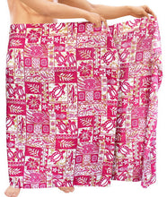 Load image into Gallery viewer, LA-LEELA-Mens-Swimsuit-Cover-Ups-Beach-Sarongs-Pareo-Wrap-One-Size-Pink_N424
