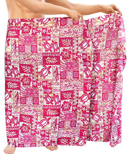 LA-LEELA-Mens-Swimsuit-Cover-Ups-Beach-Sarongs-Pareo-Wrap-One-Size-Pink_N424