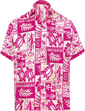 Load image into Gallery viewer, la-leela-support-pink-breast-cancer-shirt-aquatic-life-hawaiian-beach-shirt-for-mens-casual-button-down-tropical-aloha-white_w127