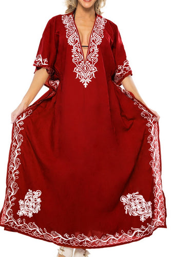 la-leela-pv-solid-long-caftan-beachwear-dress-girls-red_909-osfm-14-18w-l-2x