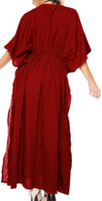 Load image into Gallery viewer, la-leela-pv-solid-long-caftan-beachwear-dress-girls-red_909-osfm-14-18w-l-2x