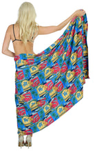 Load image into Gallery viewer, la-leela-soft-light-swimwear-women-wrap-swimsuit-sarong-printed-88x42-matching_1_3045