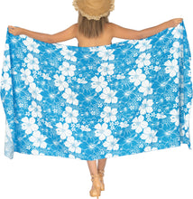 Load image into Gallery viewer, LA LEELA Women&#39;s Summer Flower Print Long Sarong Pareo Beach Wrap Swim Wear Cover Up