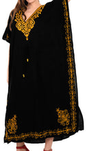Load image into Gallery viewer, la-leela-lounge-rayon-solid-long-caftan-nightgown-women-black_1079-osfm-14-32w-l-5x