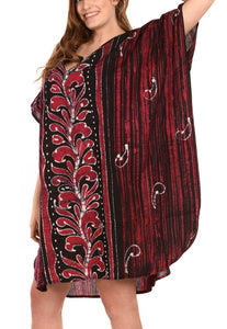 la-leela-cotton-batik-caftan-beach-dress-vacation-top-maroon_1441-osfm-14-18w